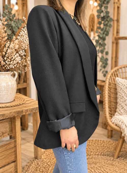 Veste noire STRASS
