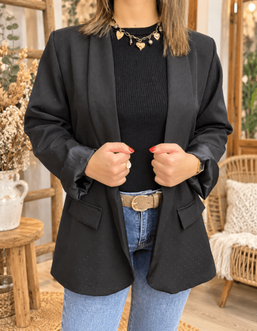 Veste noire STRASS