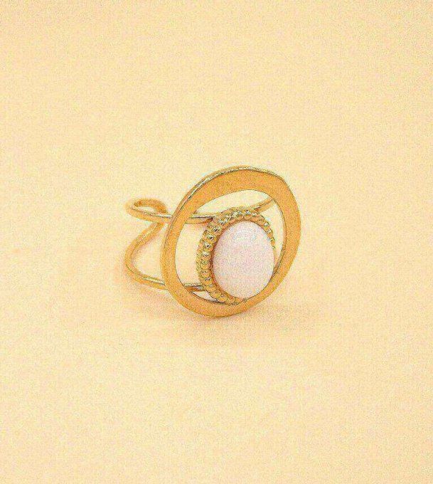 Bague ronde pierre naturelle