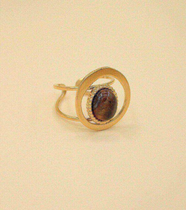 Bague ronde pierre naturelle