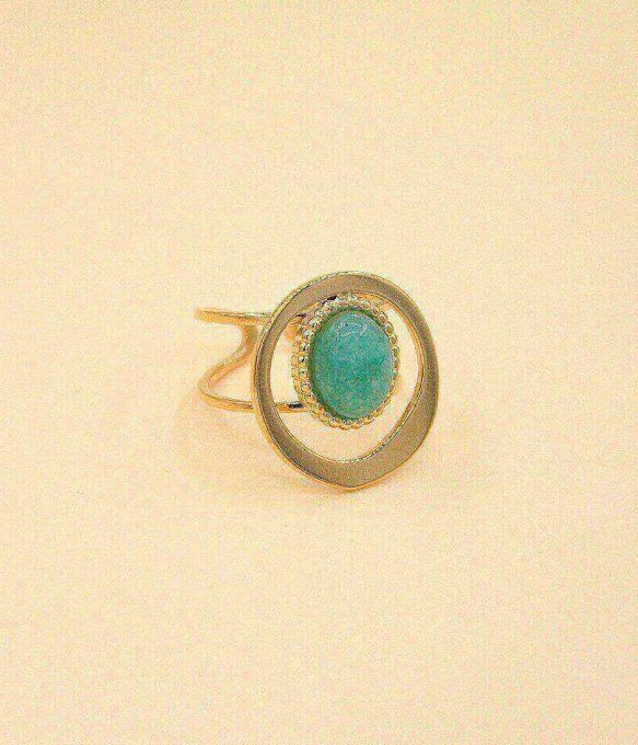 Bague ronde pierre naturelle