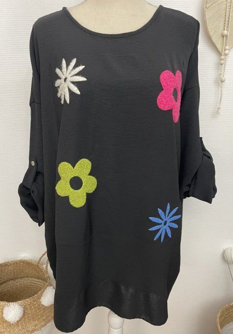 Blouse FLOWERS NOIR TU