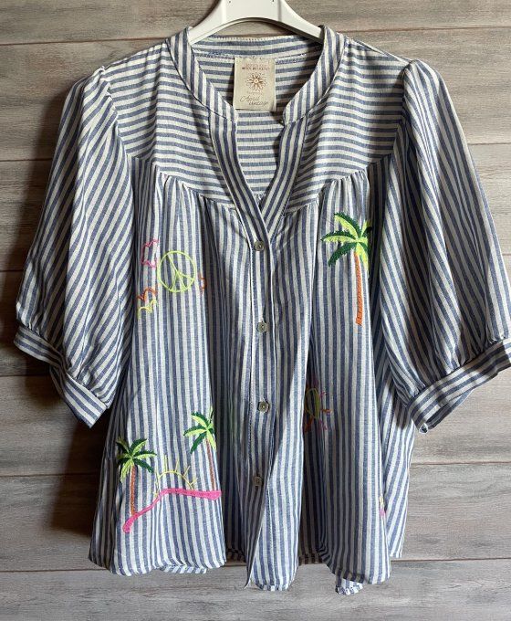 Chemise rayée BLEU JEAN