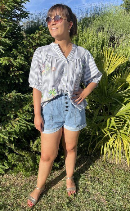Chemise rayée BLEU JEAN