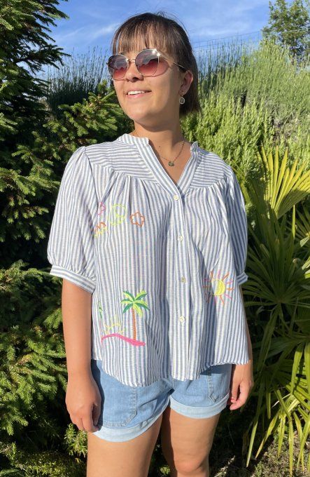 Chemise rayée BLEU JEAN