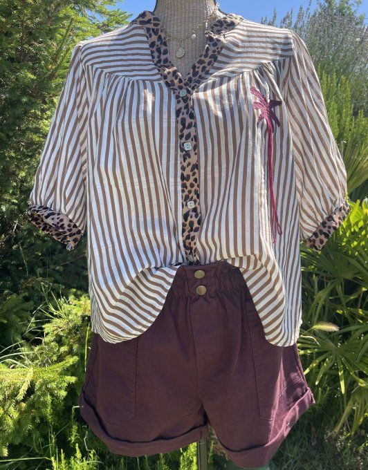 Chemise rayée CHOCOLAT