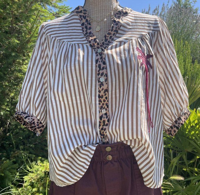 Chemise rayée CHOCOLAT