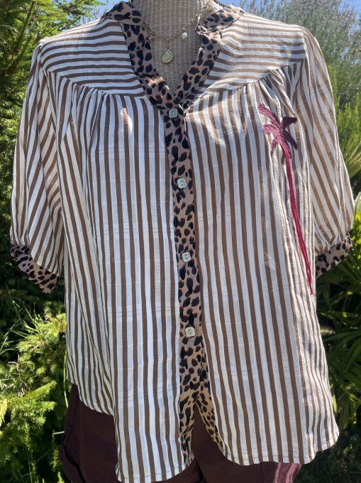 Chemise rayée CHOCOLAT