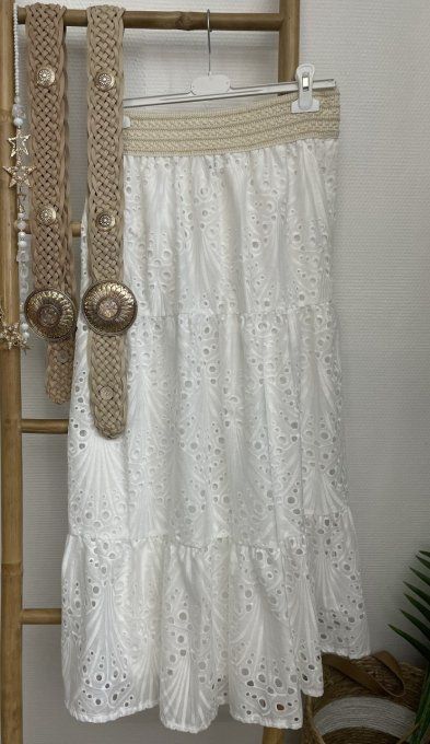 Jupe BRODERIE ANGLAISE BLANC
