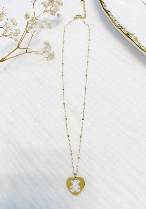 Collier coeur OURSON 
