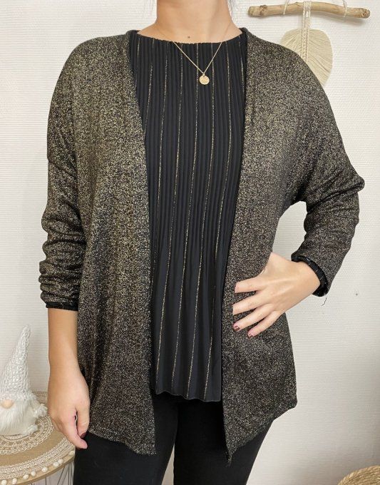 Gilet LUREX DORE/NOIR