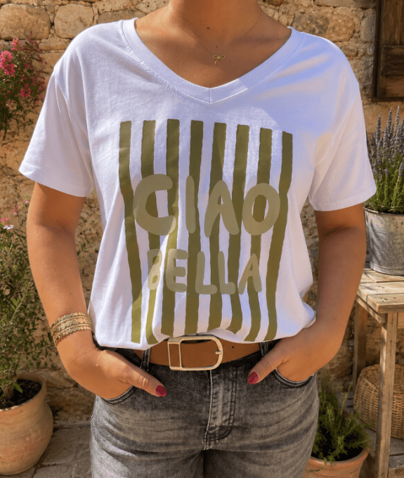 Tee-shirt CIAO BELLA KAKI 36/44