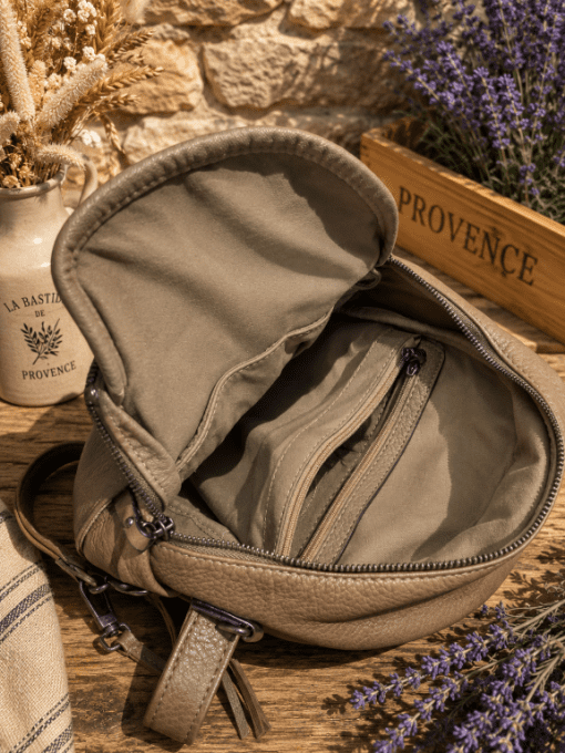 Sac à dos franges TAUPE