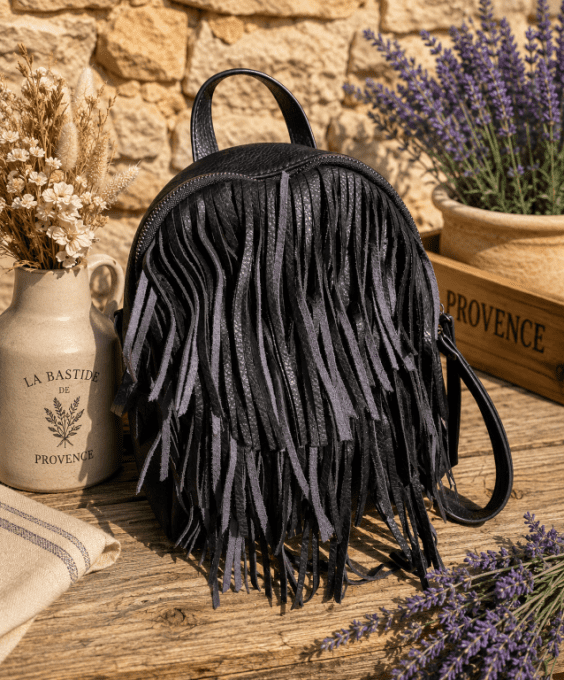 Sac à dos franges NOIR