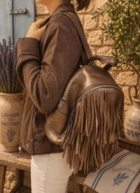 Sac à dos franges BRONZE