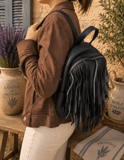 Sac à dos franges NOIR