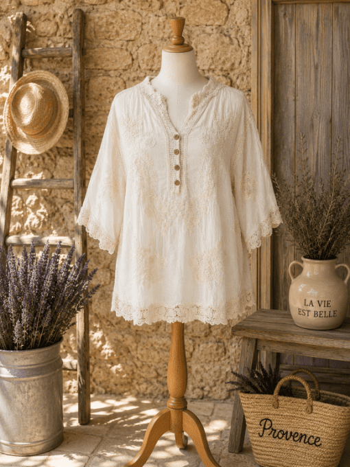 Tunique brodée BEIGE