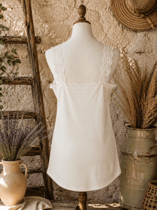 Top dentelle côtelé 40 au 48/50