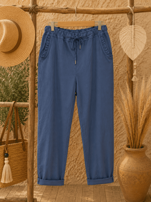 Pantalon BLEU JEAN poches volants 44/50
