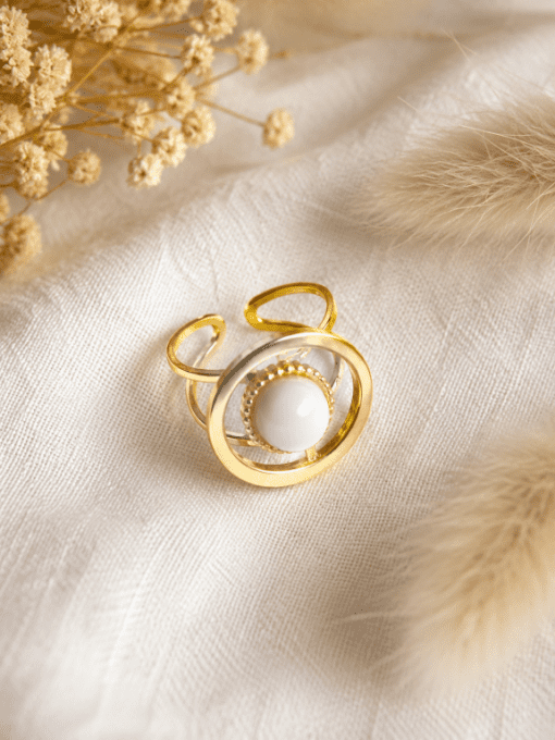 Bague ronde pierre naturelle