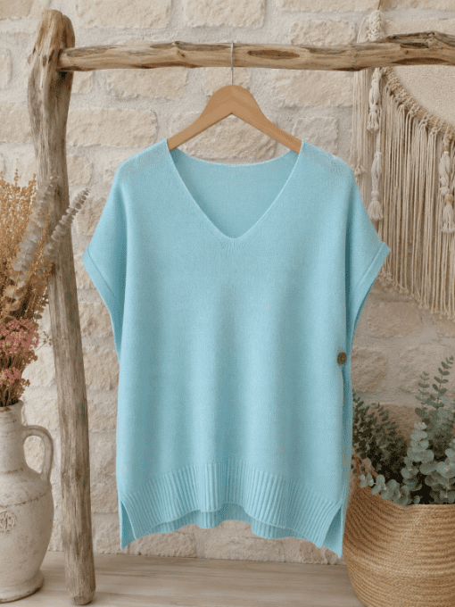 Pull sans manches BLEU CLAIR