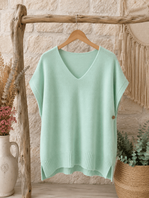 Pull sans manches VERT TENDRE