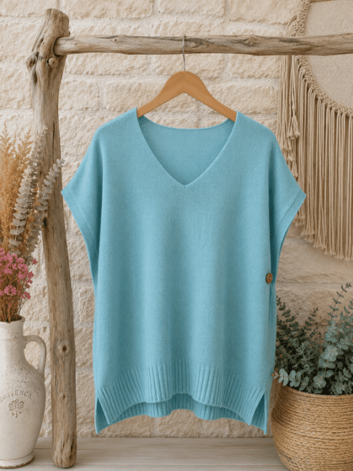 Pull sans manches TURQUOISE