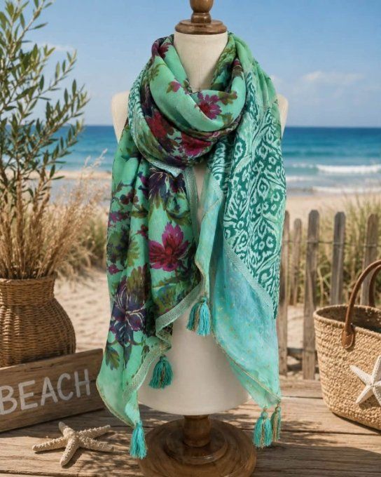 Foulard PATCH VERT D'EAU