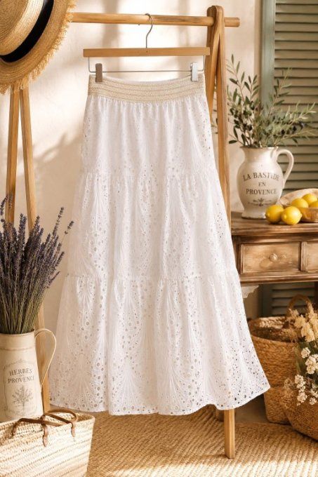 Jupe BRODERIE ANGLAISE BLANC