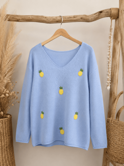Pull ANANAS BLEU CIEL