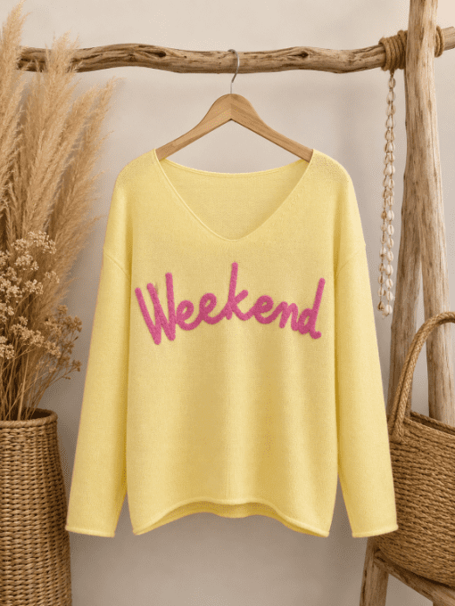 Pull WEEK-END JAUNE