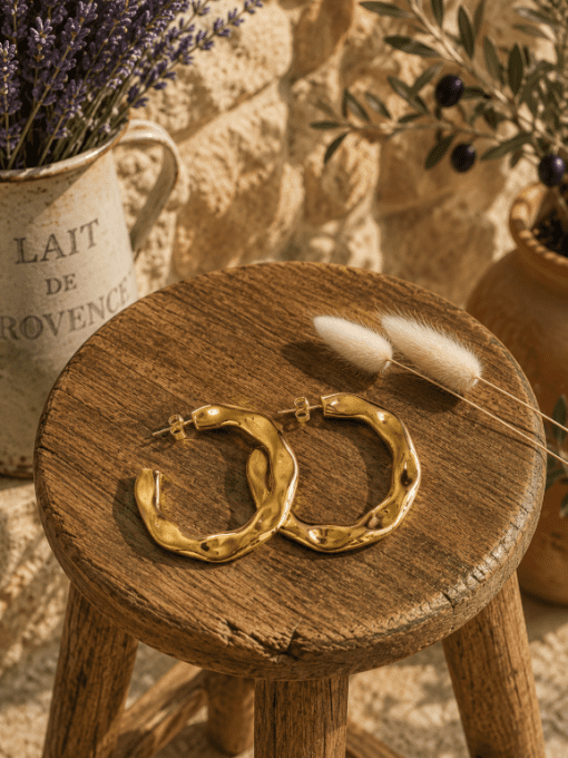Boucles d'oreilles créoles martelées