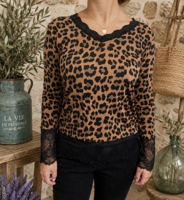 Sous-pull rouleau dentelle LEOPARD 34 au 42