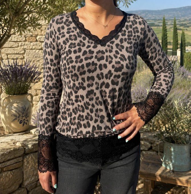 Sous-pull rouleau dentelle LEOPARD 34 au 42