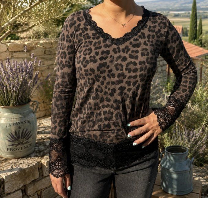 Sous-pull rouleau dentelle LEOPARD 34 au 42