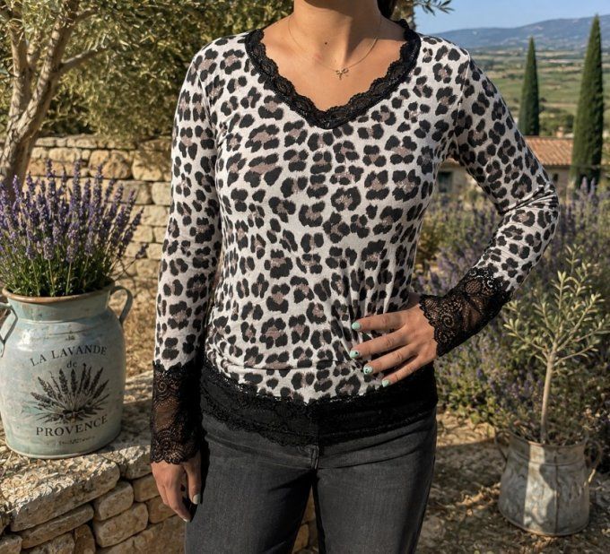 Sous-pull rouleau dentelle LEOPARD 34 au 42