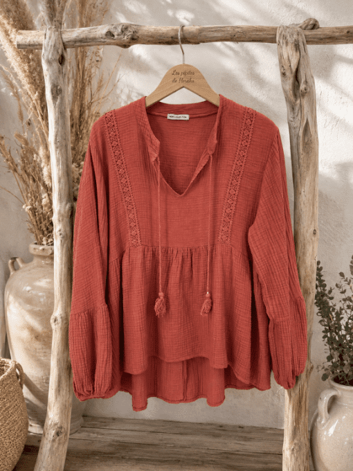 Blouse BOHEME BRIQUE