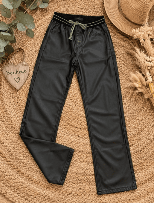 Pantalon simili cuir NOIR
