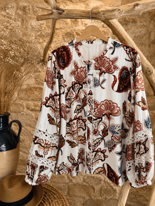 Blouse BILLIE ECRU/BORDEAUX