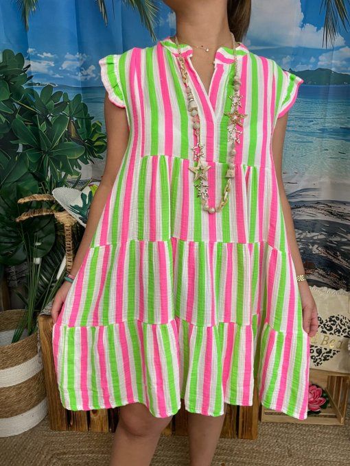 Robe courte RAYURES