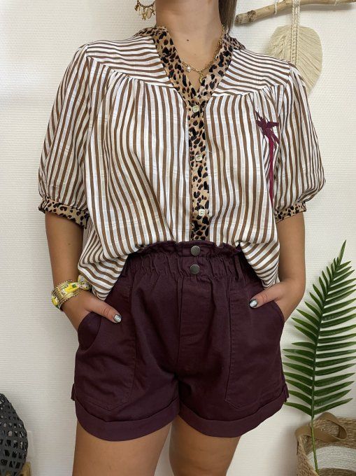 Chemise rayée CHOCOLAT