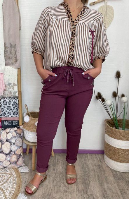 Chemise rayée CHOCOLAT