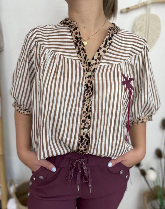 Chemise rayée CHOCOLAT