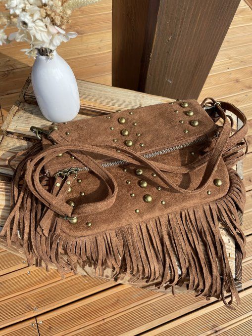 Sac besace franges 