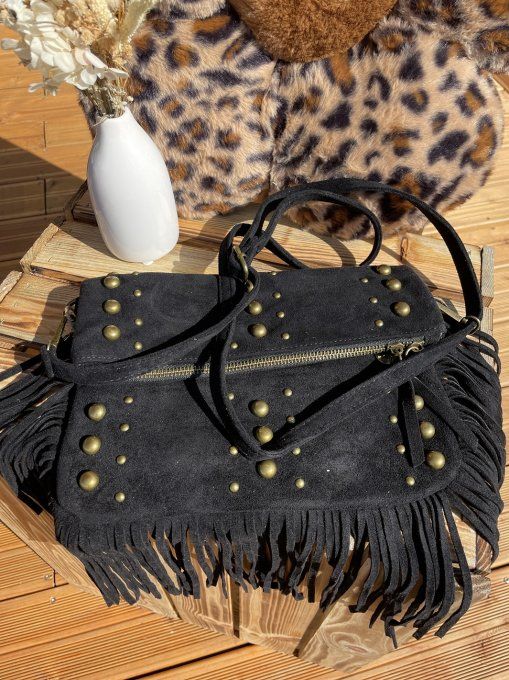 Sac besace franges 