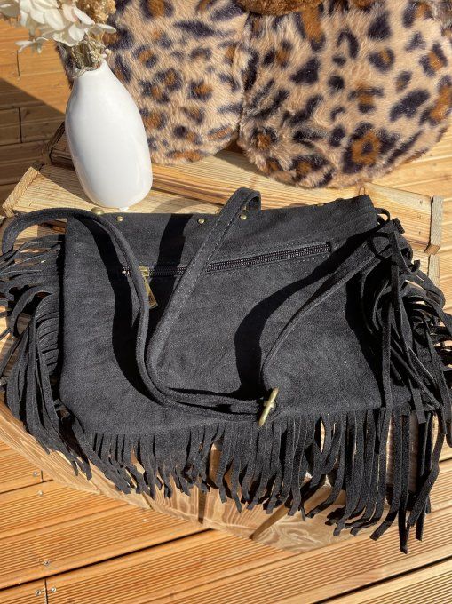 Sac besace franges 