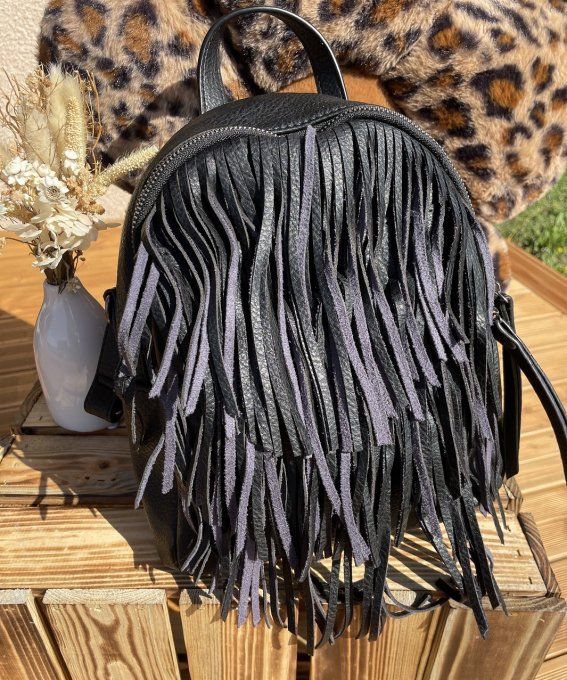 Sac à dos franges NOIR