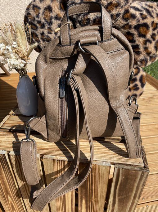 Sac à dos franges TAUPE