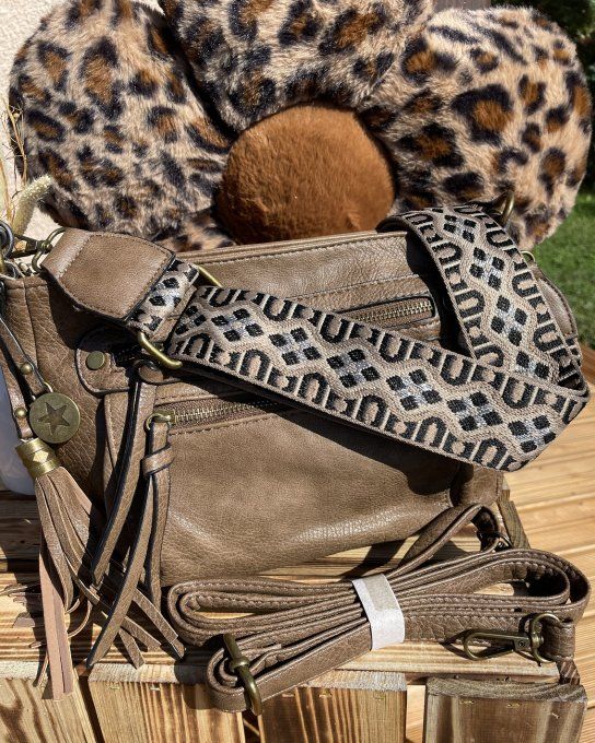 Sac besace multipoches TAUPE