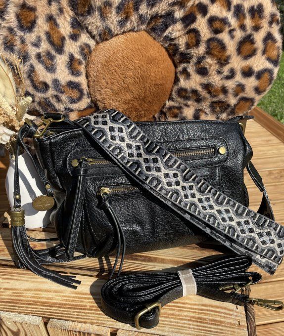 Sac besace multipoches NOIR